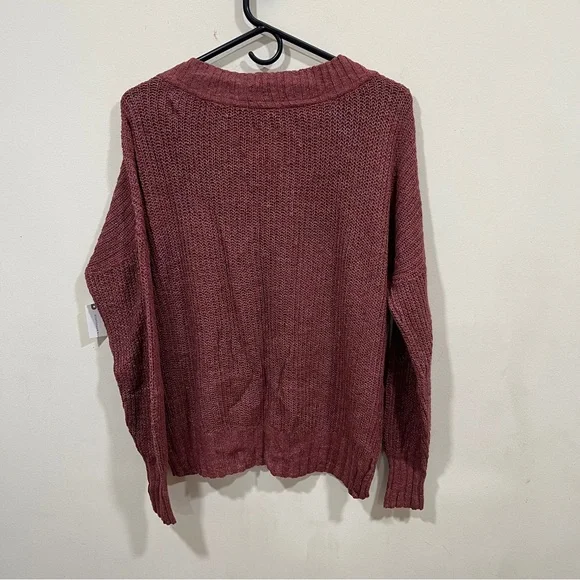 NWT Anthropologie PILCRO Slouchy V-Neck Sweater - Brown size small - Picture 9 of 11